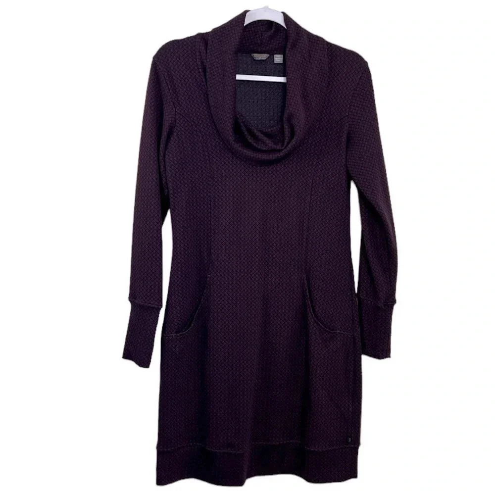 Merrell Women’s S Indira Cowl Neck  Long Sleeve‎ Pockets Geometric Sweater Dress